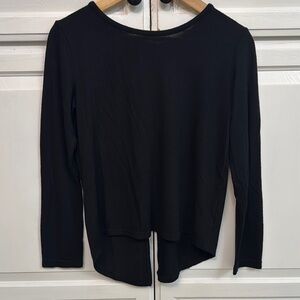 Zyia Black Top with Open Tie Back. Size M. Sporty Athleisure